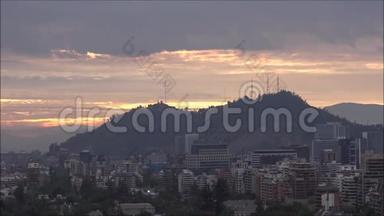 智利圣地亚哥的景观和鸟瞰图